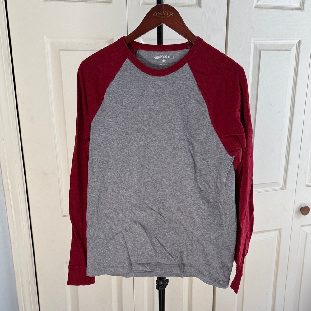 Men's Jcrew Gray and Red Raglan Shirt